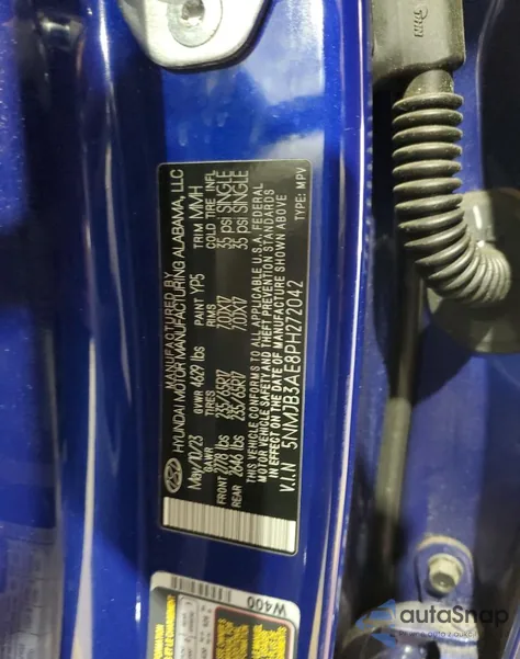 2023 Hyundai Tucson Sel из США, поврежденный, VIN 5NMJB3AE8PH272042